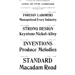De Vinne condensed advertising lines