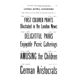 Gothic extra condensed specimen