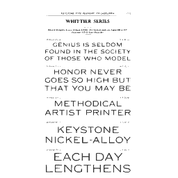 Whittier series specimen