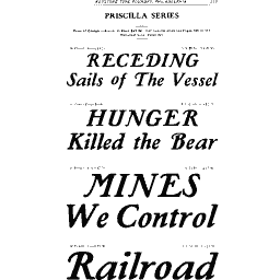 Priscilla italic specimen