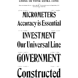 De Vinne extra condensed specimen