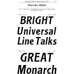 Niagara italic specimen