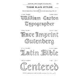 Tudor black outline letters