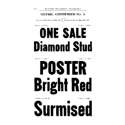 Gothic condensed display words