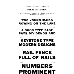Paragon gothic specimen