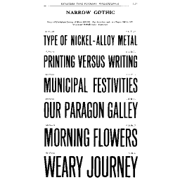 Narrow gothic specimen