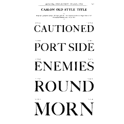 Caslon old style title words