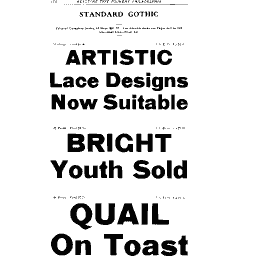 Standard gothic specimen
