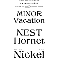 Extended roman type specimen