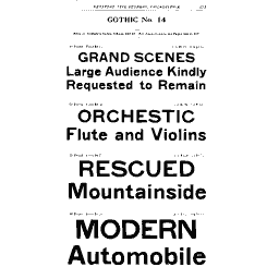 Bold gothic type specimen