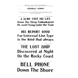 Condensed roman text specimen