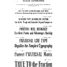 Condensed slab serif specimen