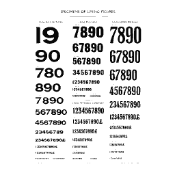 Lining figures numeral sheet