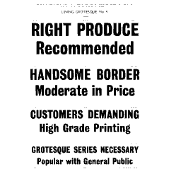 Grotesque No 9 specimen