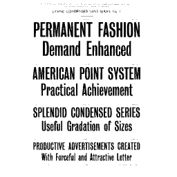 Condensed Sans Serif specimen