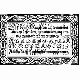 Gothic alphabet in knot border