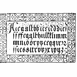 Gothic minuscule alphabet panel