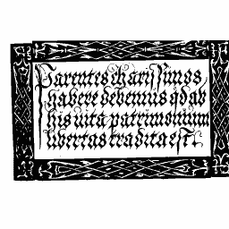 Blackletter text in knot border
