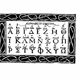 Greek alphabet panel