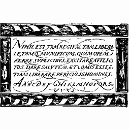 Roman capital text panel