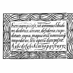 Italic hand with alphabet
