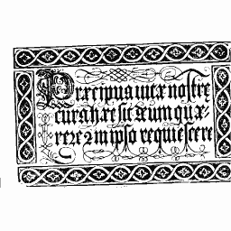 Flourished gothic motto