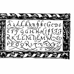 Flourished gothic capital alphabet