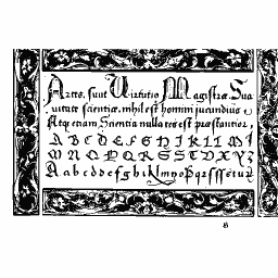 Gothic text with roman alphabets