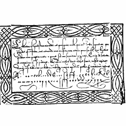 Faint cursive writing panel