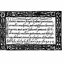 Italic passage with alphabet