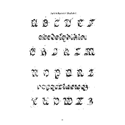 Old English alphabet sheet
