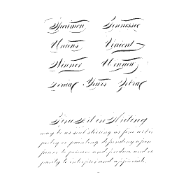 Script specimen words