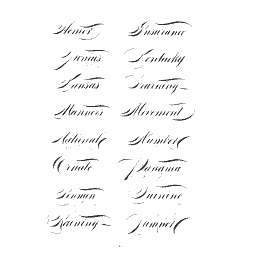 Engrossers script word list