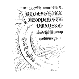 Old English alphabet with flourish
