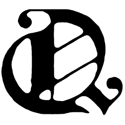 Blackletter capital Q