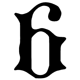 Blackletter numeral 6