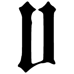 Blackletter lowercase v 02