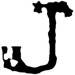 Worn capital J