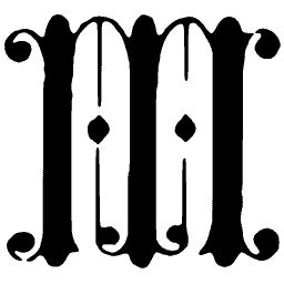 Scrolled capital M