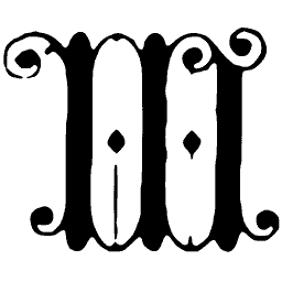 Scrolled capital W