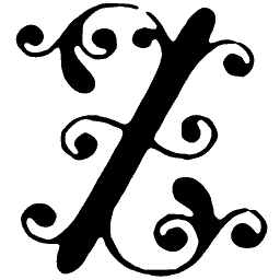 Scrolled capital Z