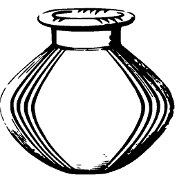 Banded wide-mouthed jar
