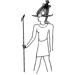 Standing figure with a staff