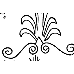 Palmette with tendrils