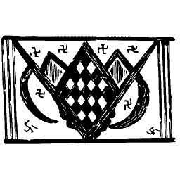 Lotus and swastika panel