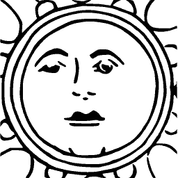 Sun face roundel 01