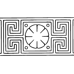 Greek key border with rosette