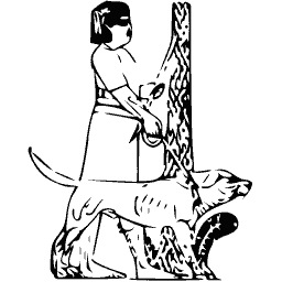 Figure with a dog relief