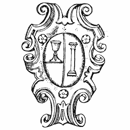 Oval cartouche with column
