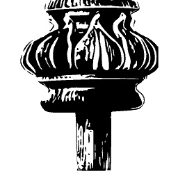 Gadrooned urn finial